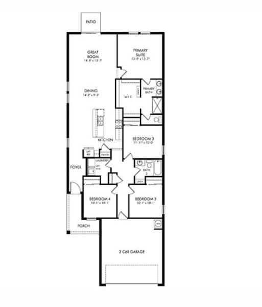 2D floor plan layout of this home in Benton Hills - Premier Series, Brooksville, FL (Image 1). 2D floor plan layout of this home in Benton Hills - Premier Series, Brooksville, FL (Image 1).