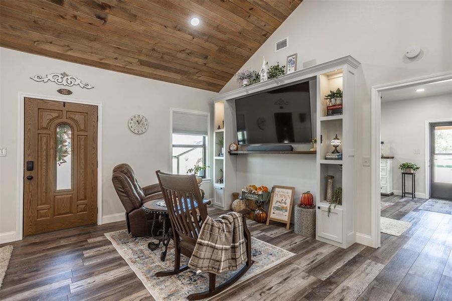 part view of the living room  with Fireplace equipped to be installed as gas or electric.