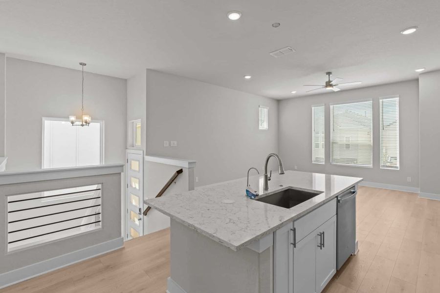 Furnished interior view inside a new home in Rose Hill, San Antonio (Image 8). Furnished interior view inside a new home in Rose Hill, San Antonio (Image 8).