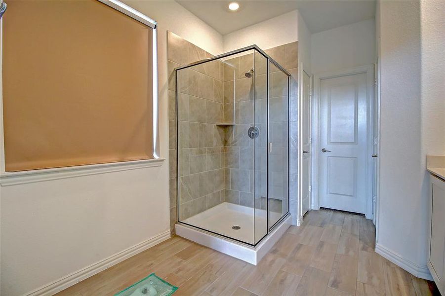 Primary bath plumbed and ready for your ideal bathtub.