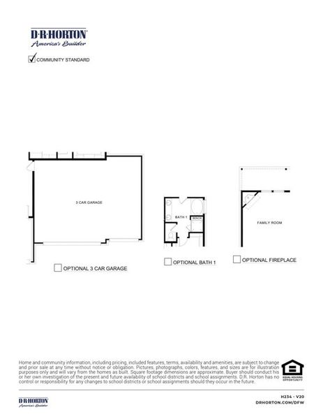 2D floor plan layout for the Bandera by D.R. Horton in Silverado, Aubrey, TX (Image 4).