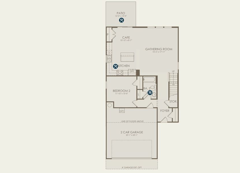 2D floor plan layout for the Morris by Pulte Homes in Murray Farms, Middleburg, FL (Image 5).