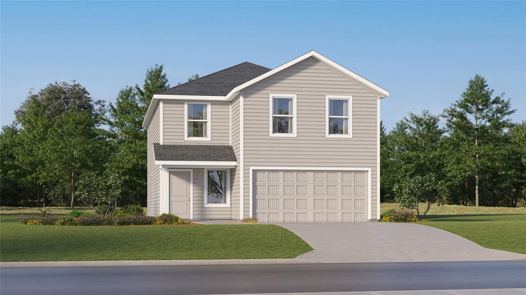 Front exterior of a new home in , Jarrell, TX, highlighting curb appeal (Image 2). Front exterior of a new home in , Jarrell, TX, highlighting curb appeal (Image 2).