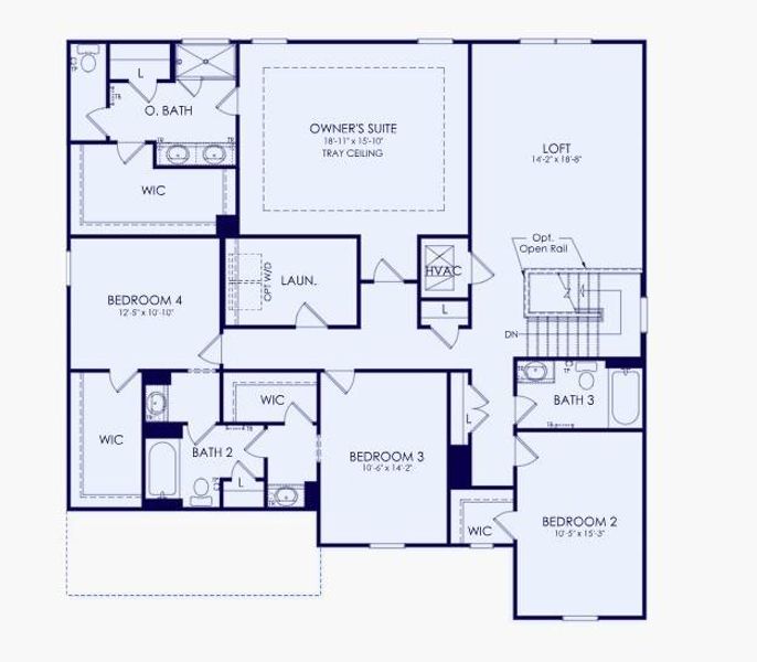 2D floor plan layout of this home in Hamilton Place, Cartersville, GA (Image 2).