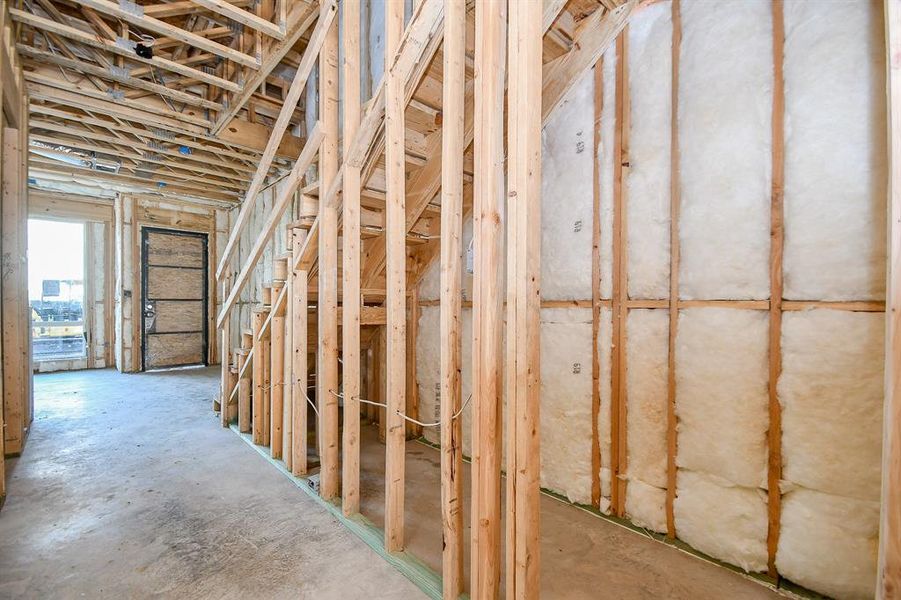 Entrance to house from garage. Large Walk in Closet Underneath Staircase.