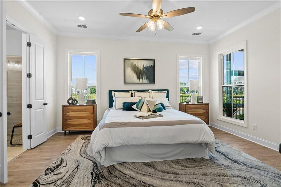 Furnished interior in a model home at Promenade at Sawnee Village in Cumming (Image 23).