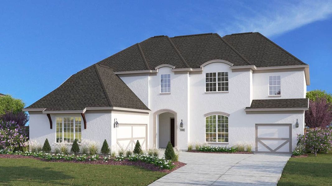 Representative exterior photo of a completed home built from the Partridge by DRB Homes in Oaks at San Gabriel, Georgetown, TX (Image 6).