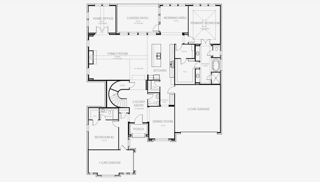 2D floor plan layout of this home in Somerset Park 80', Rockwall, TX (Image 4).