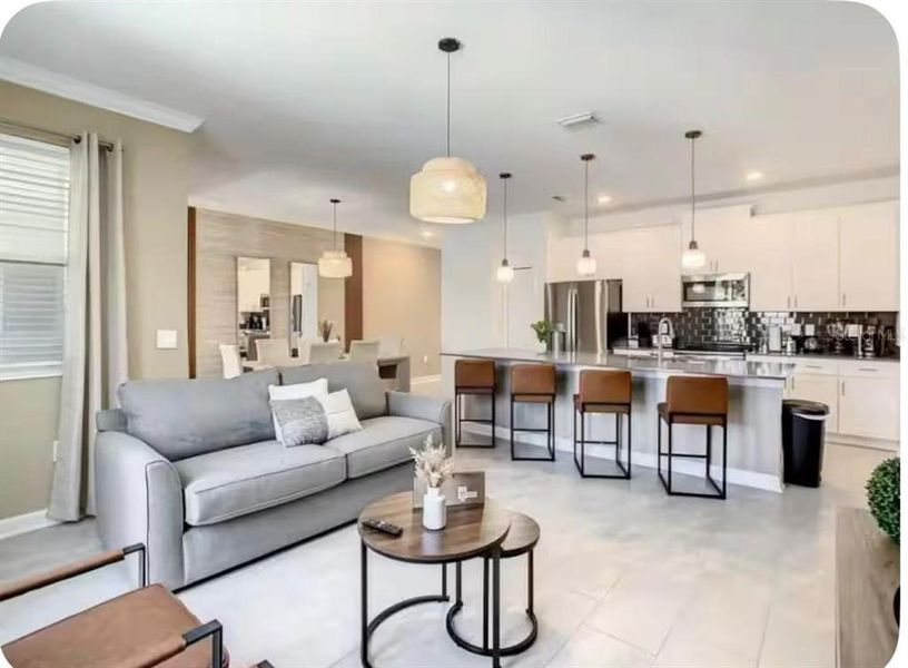 Furnished interior view inside a new home in Storey Lake: Vacation Townhomes, Kissimmee (Image 3). Furnished interior view inside a new home in Storey Lake: Vacation Townhomes, Kissimmee (Image 3).