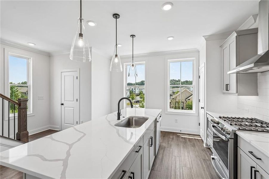 Furnished interior view inside a new home in Millcroft Townhomes, Buford (Image 16). Furnished interior view inside a new home in Millcroft Townhomes, Buford (Image 16).