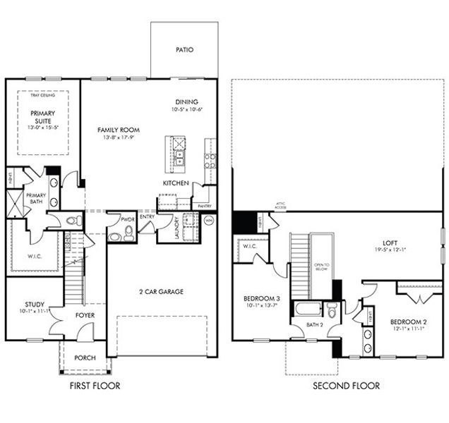 2D floor plan layout of this home in Briarcreek - Legacy Series, Antioch, TN (Image 3).