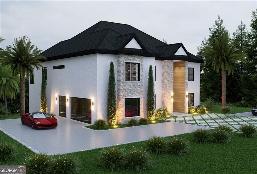 Front exterior of a new home in , Fairburn, GA, highlighting curb appeal (Image 2). Front exterior of a new home in , Fairburn, GA, highlighting curb appeal (Image 2).