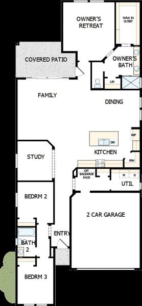 2D floor plan layout of this home in Artesa at Soleo, San Tan Valley, AZ (Image 2).