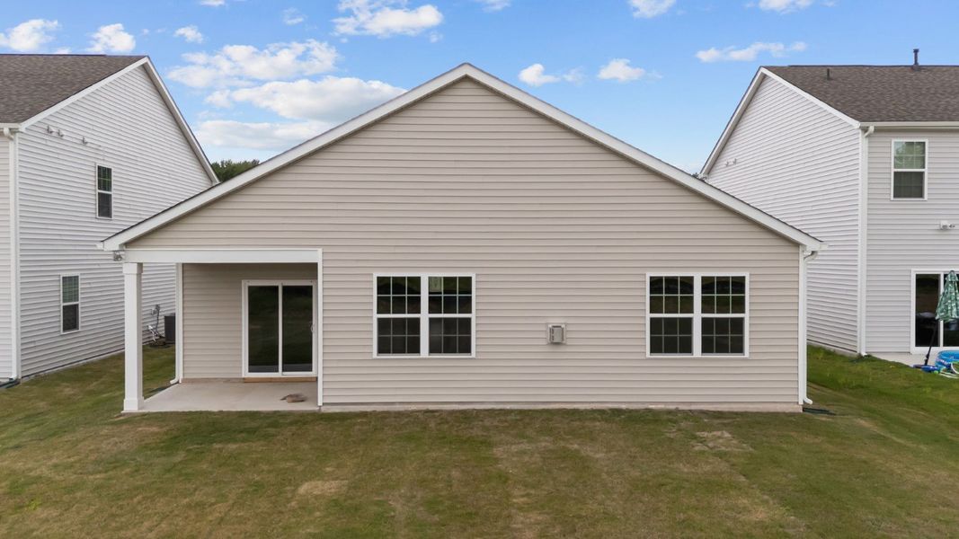 Front exterior of a new home in Saddlebrook, Rocky Mount, NC, highlighting curb appeal (Image 16).