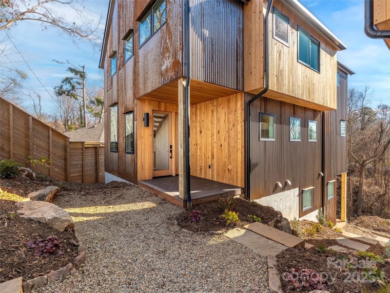 Exterior details and patio area of a home in , Asheville (Image 4). Exterior details and patio area of a home in , Asheville (Image 4).