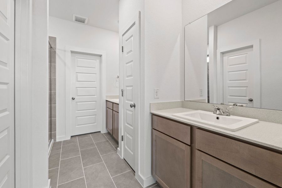 Primary Bathroom in the Pearl home plan by Trophy Signature Homes – REPRESENTATIVE PHOTO