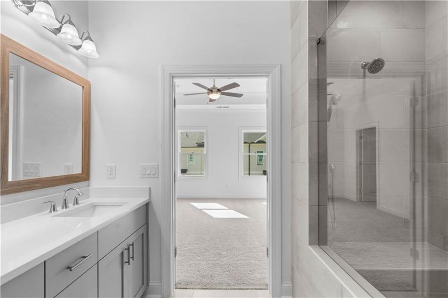 Furnished interior view inside a new home in Evanshire Townhomes, Duluth (Image 13).