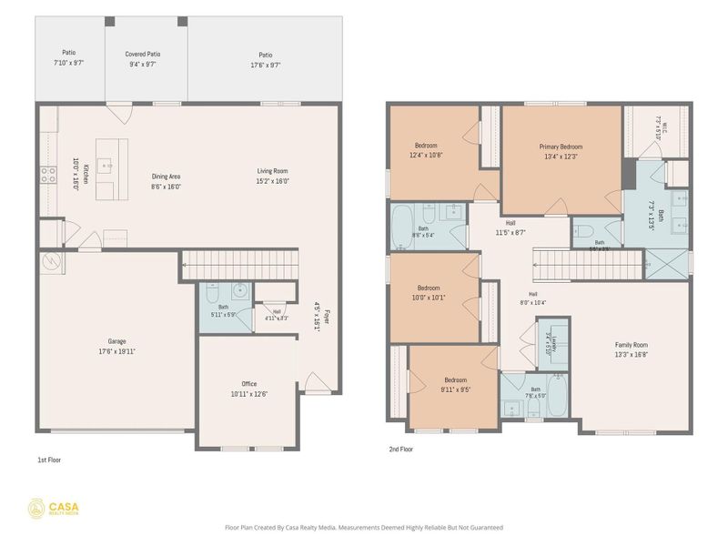 An organized floor plan outlines a spacious layout spanning two distinct levels. An organized floor plan outlines a spacious layout spanning two distinct levels.