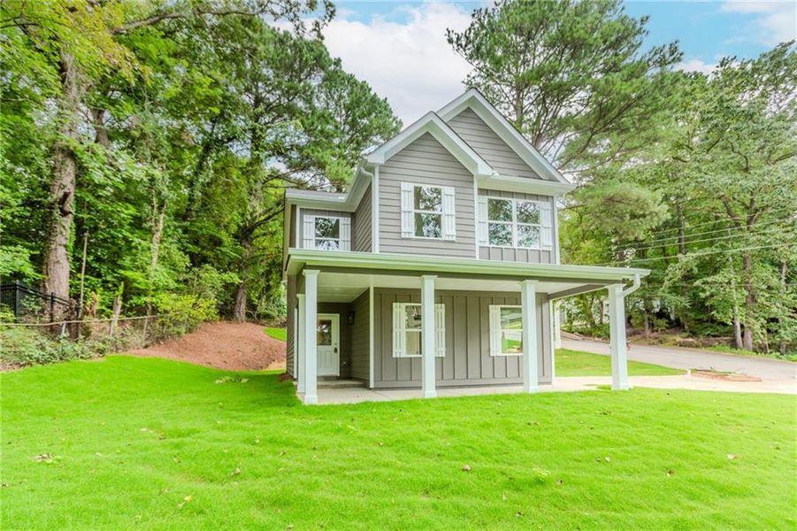 Front exterior of a new home in , Atlanta, GA, highlighting curb appeal (Image 16).