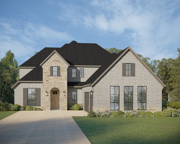 Plan 1643 Elevation D w/ Stone