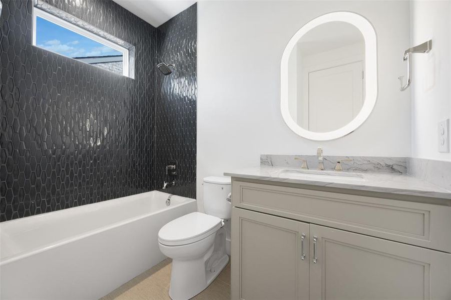 Bathroom with vanity and tub / shower combination Bathroom with vanity and tub / shower combination