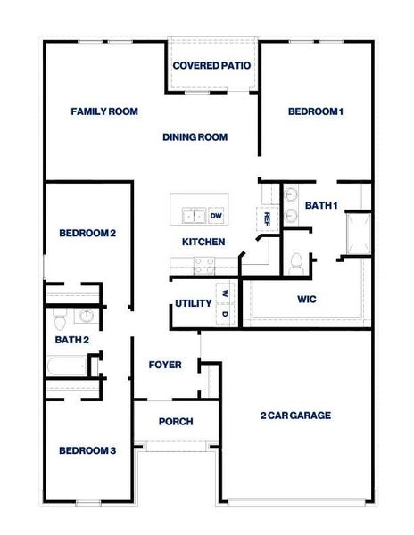 2D floor plan layout of this home in The Canopies, Splendora, TX (Image 2).