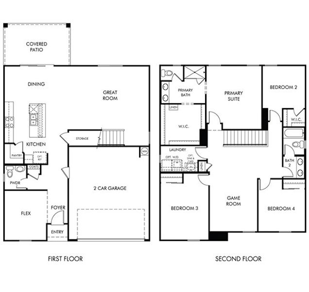 2D floor plan layout for the Nirvana by Meritage Homes in La Estancia - Arcadia, Tucson, AZ (Image 3).