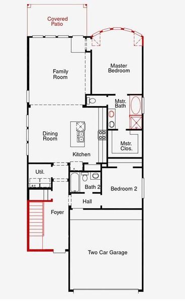 2D floor plan layout of this home in The Trails, New Caney, TX (Image 6).