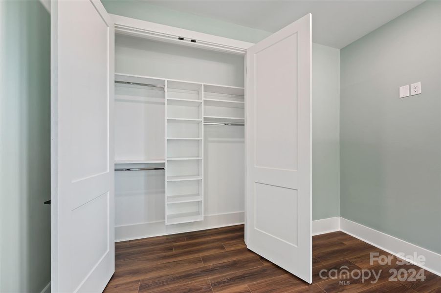 Custom closets throughout