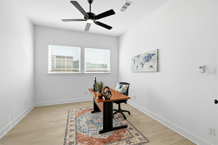 Furnished interior view inside a new home in Pecan Square - Gardens, Northlake (Image 6). Furnished interior view inside a new home in Pecan Square - Gardens, Northlake (Image 6).