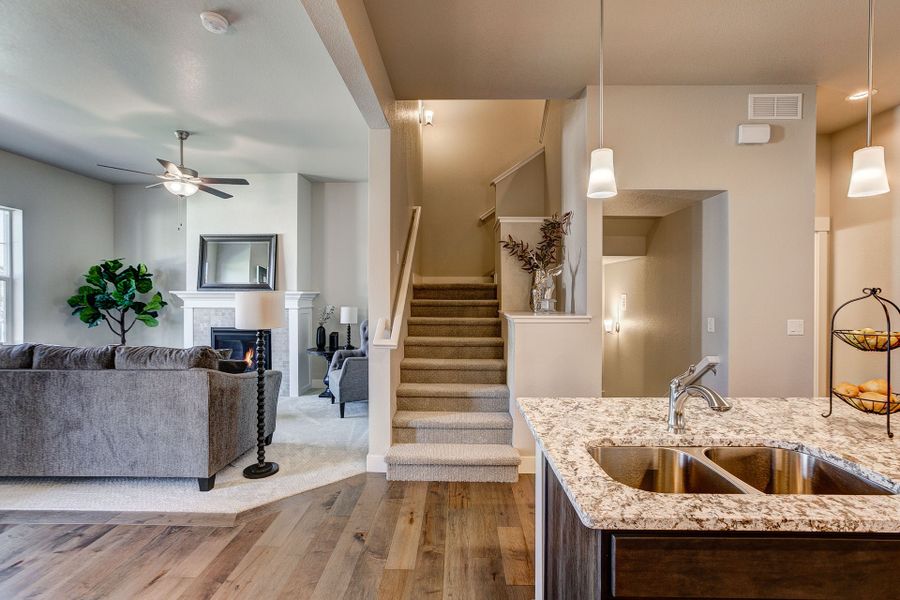 Representative furnished interior of a home built from the The Camden by Landmark Homes in The Lakes at Centerra, Loveland (Image 10). Representative furnished interior of a home built from the The Camden by Landmark Homes in The Lakes at Centerra, Loveland (Image 10).