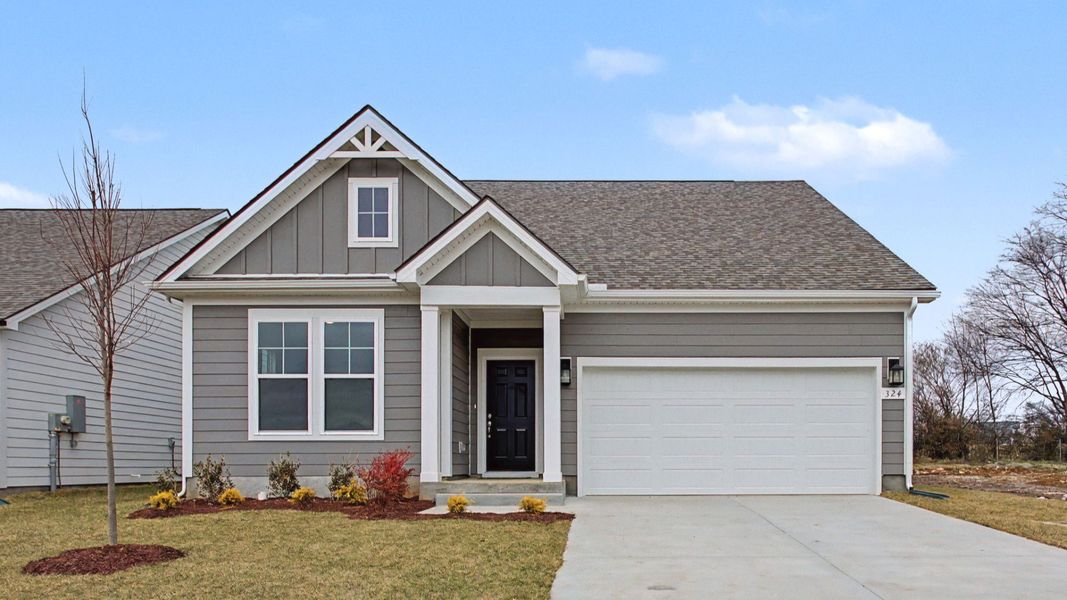 Representative exterior photo of a completed home built from the Avondale by DRB Homes in McClure Farms, Columbia, TN (Image 19). Representative exterior photo of a completed home built from the Avondale by DRB Homes in McClure Farms, Columbia, TN (Image 19).