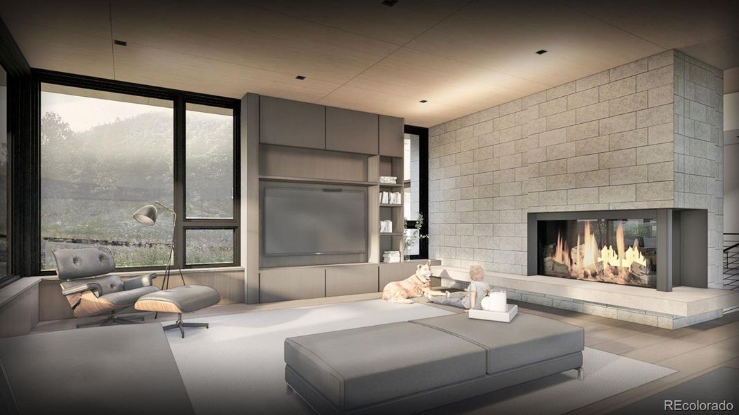 Main Level Living Room Rendering Main Level Living Room Rendering