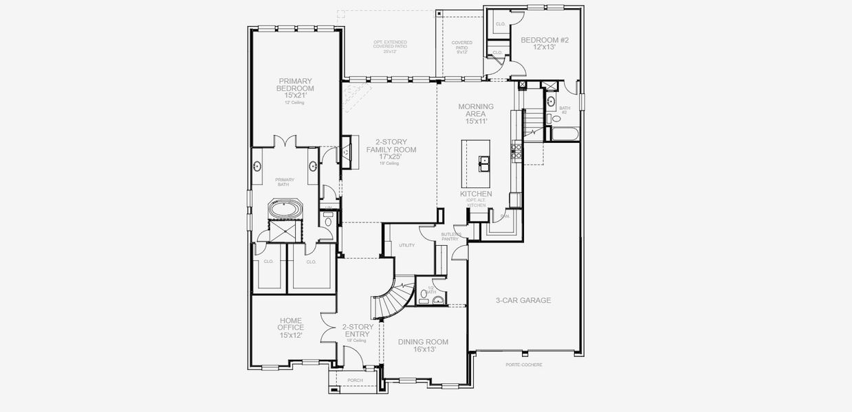 2D floor plan layout for the 4891W by Perry Homes in Jubilee 80', Hockley, TX (Image 3). 2D floor plan layout for the 4891W by Perry Homes in Jubilee 80', Hockley, TX (Image 3).