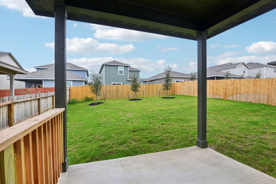 Back exterior of the Red River floorplan at a Meritage Homes community.