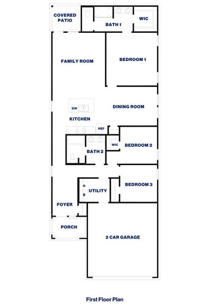 2D floor plan layout for the Olivia by D.R. Horton in Cypress Green, Hockley, TX (Image 3). 2D floor plan layout for the Olivia by D.R. Horton in Cypress Green, Hockley, TX (Image 3).
