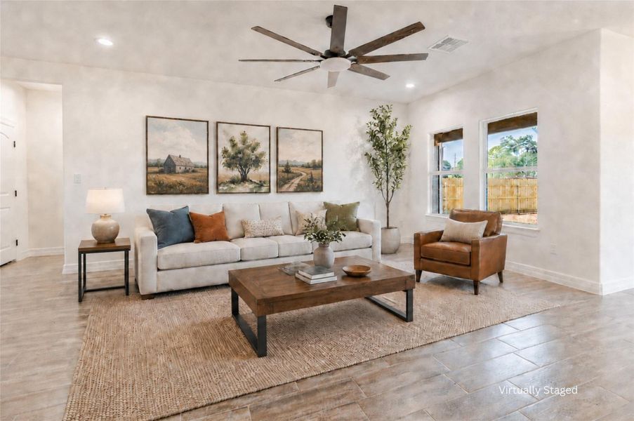 The living room's seating area can feel defined closing itself off from the rest of the home. The living room's seating area can feel defined closing itself off from the rest of the home.