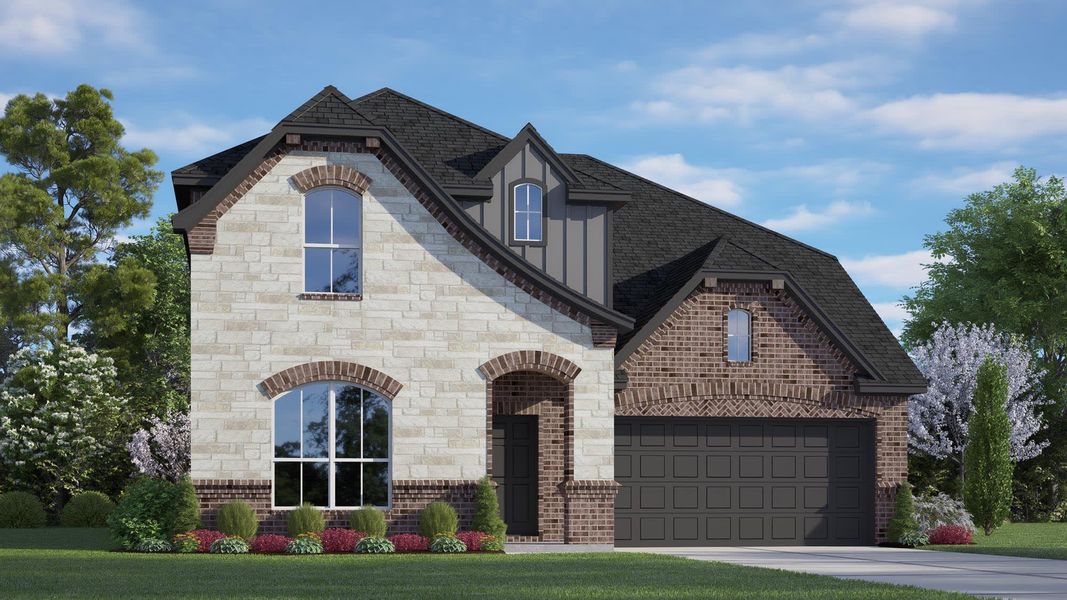 Elevation C with Stone | Concept 2870 at Chisholm Hills in Cleburne, TX by Landsea Homes