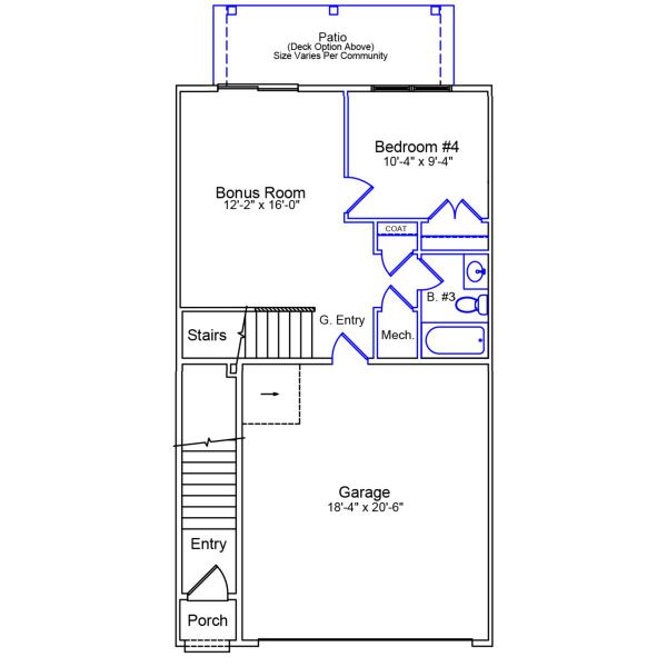 2D floor plan layout of this home in Sweetbrier, Durham, NC (Image 2).