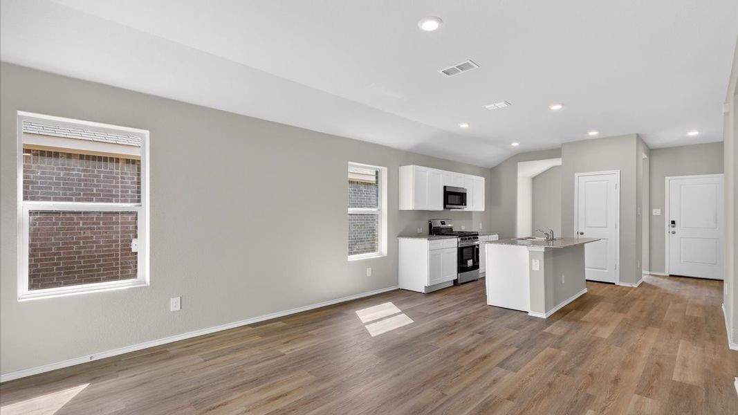 Representative unfurnished interior of a home built from the Abbot by D.R. Horton in Hickory Grove, Krum (Image 8).