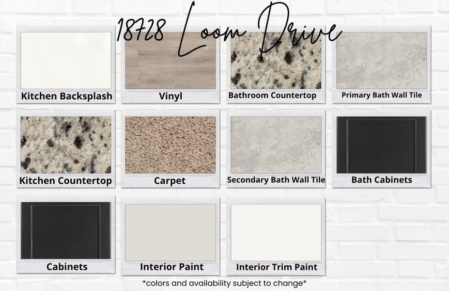 Sample of building materials used in homes in The Enclave at Spring Branch, Montgomery (Image 24).