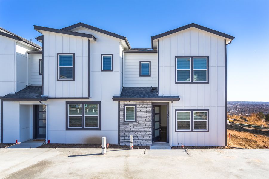 Representative exterior photo of a completed home built from the Conrad by Lokal Homes in The Vistas at West Mesa, Colorado Springs, CO (Image 12).