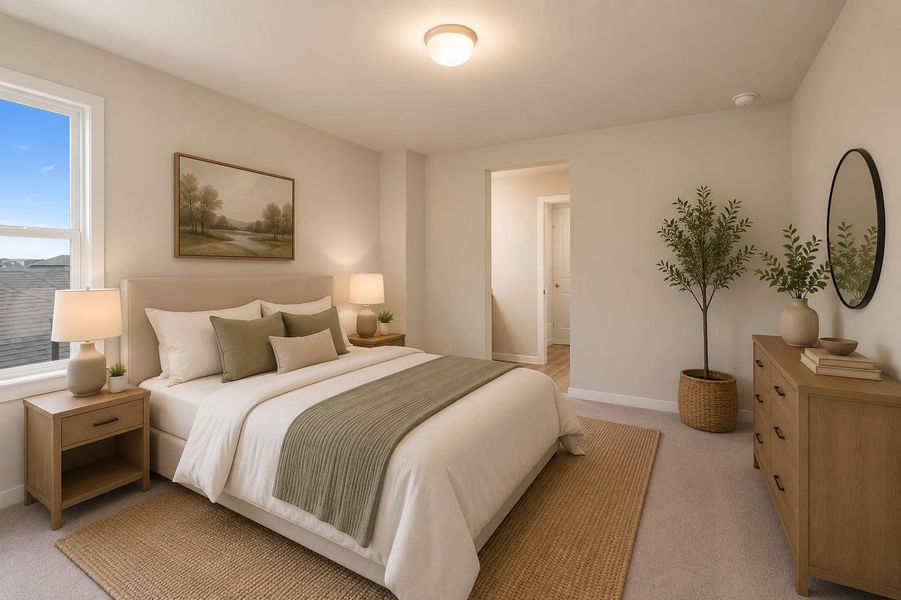 Natural light pours into this cozy bedroom, creating a peaceful and inviting sanctuary. Natural light pours into this cozy bedroom, creating a peaceful and inviting sanctuary.
