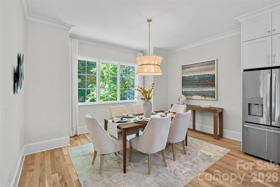 Sunlit dining area