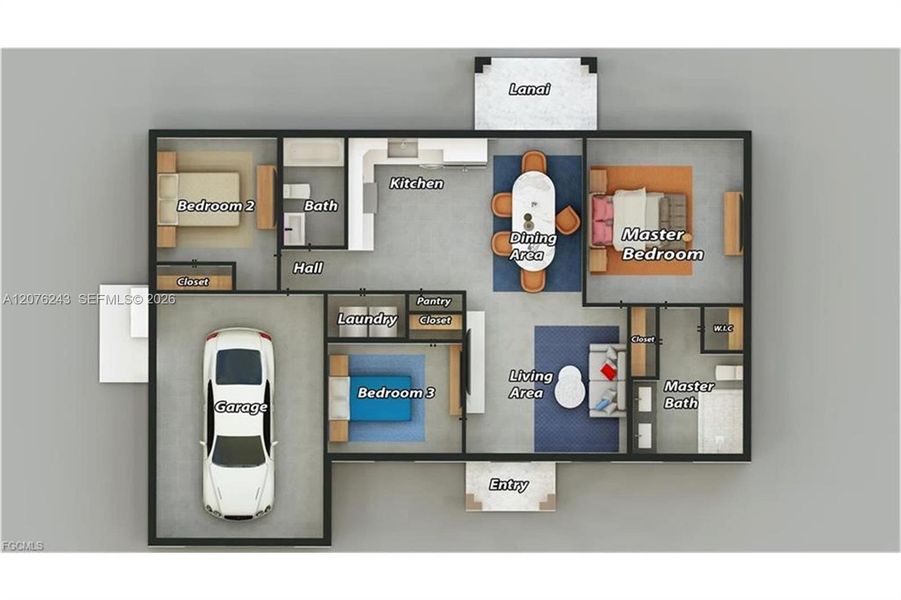 2D floor plan layout of this home in , Lehigh Acres, FL (Image 5).