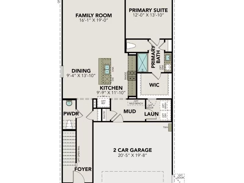 2D floor plan layout of this home in Caney Creek Place, Conroe, TX (Image 3).