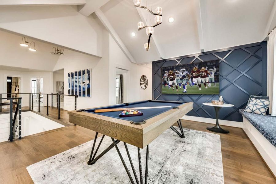 Furnished interior view inside a new home in Lakes at Legacy, Prosper (Image 20). Furnished interior view inside a new home in Lakes at Legacy, Prosper (Image 20).