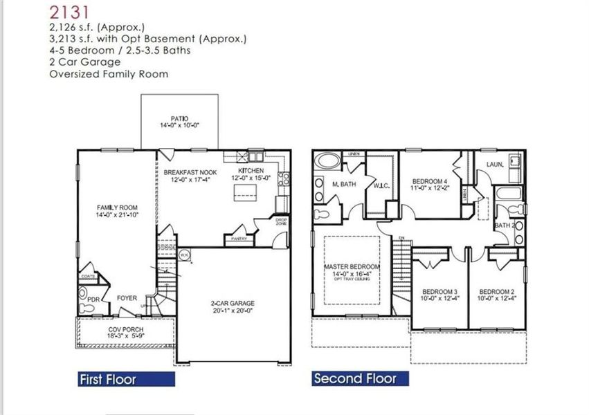 2D floor plan layout of this home in Scarlett Place, Bowdon, GA (Image 3).