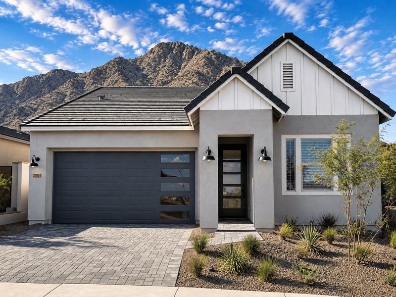 Representative exterior photo of a completed home built from the Pinehurst by William Ryan Homes in Fairways in Victory at Verrado, Buckeye, AZ (Image 21).
