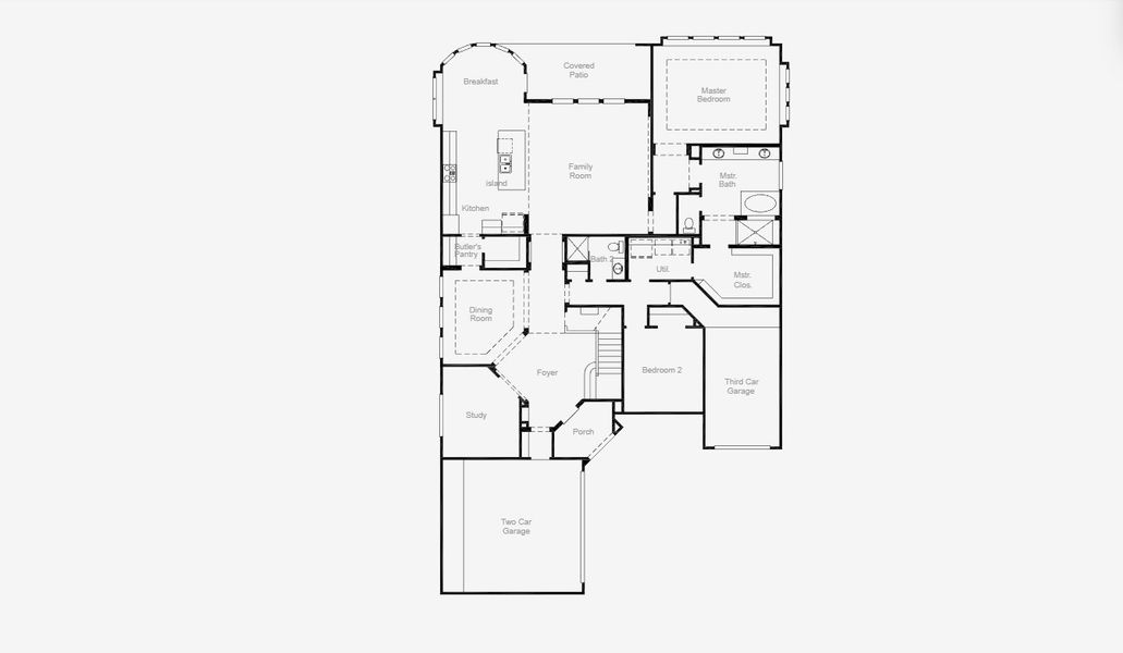 2D floor plan layout for the Lockhart by Coventry Homes in Dominion of Pleasant Valley 70', Wylie, TX (Image 3). 2D floor plan layout for the Lockhart by Coventry Homes in Dominion of Pleasant Valley 70', Wylie, TX (Image 3).